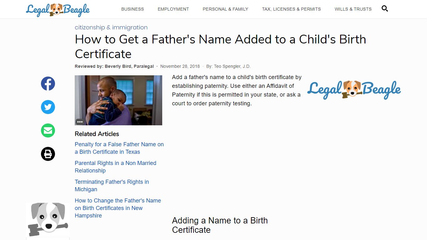 How to Get a Father's Name Added to a Child's Birth Certificate